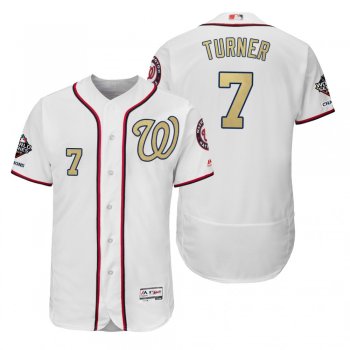 Trea Turner Washington Nationals White 2019 Gold Program World Series Champions Flex Base Jersey