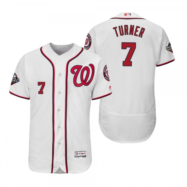 Trea Turner Washington Nationals White 2019 World Series Flex Base Jersey