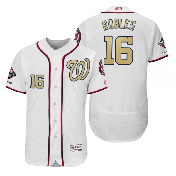 Victor Robles Washington Nationals White 2019 Gold Program World Series Champions Flex Base Jersey