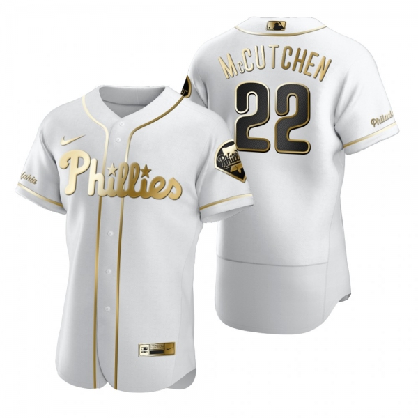 Philadelphia Phillies Andrew McCutchen Nike White Authentic Golden Edition Jersey