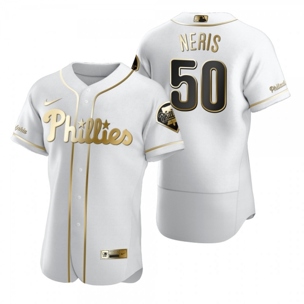 Philadelphia Phillies Hector Neris Nike White Authentic Golden Edition Jersey