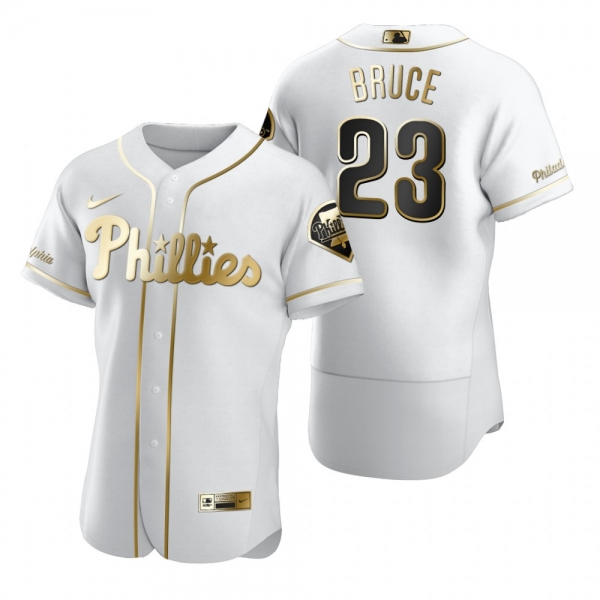 Philadelphia Phillies Jay Bruce Nike White Authentic Golden Edition Jersey