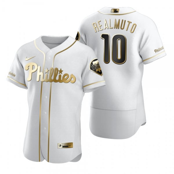 Philadelphia Phillies J.T. Realmuto Nike White Authentic Golden Edition Jersey