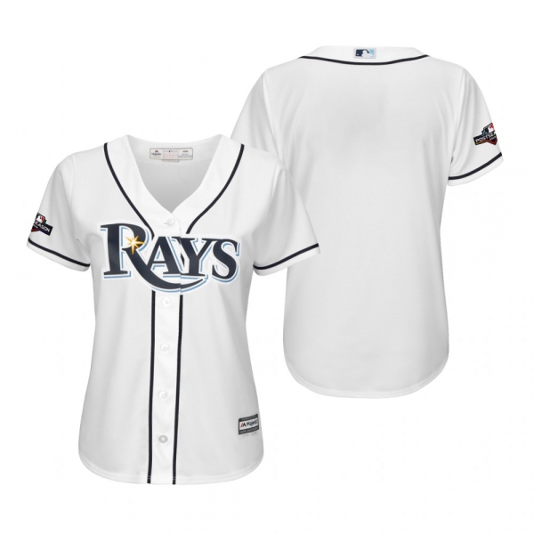 Tampa Bay Rays White 2019 Postseason Cool Base Jersey