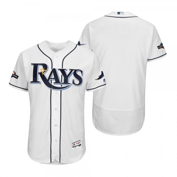 Tampa Bay Rays White 2019 Postseason Flex Base Jersey