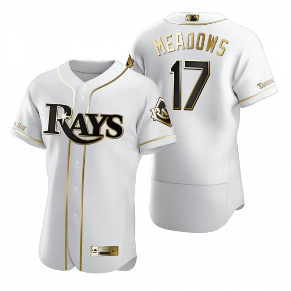 Tampa Bay Rays Austin Meadows Nike White Authentic Golden Edition Jersey