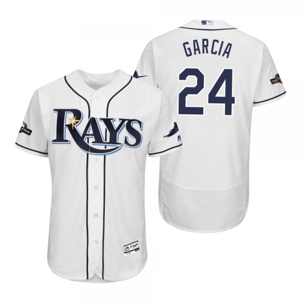 Avisail Garcia Tampa Bay Rays White 2019 Postseason Flex Base Jersey