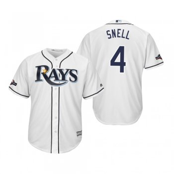 Blake Snell Tampa Bay Rays White 2019 Postseason Cool Base Jersey