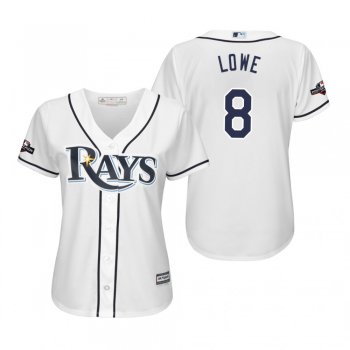 Brandon Lowe Tampa Bay Rays White 2019 Postseason Cool Base Jersey