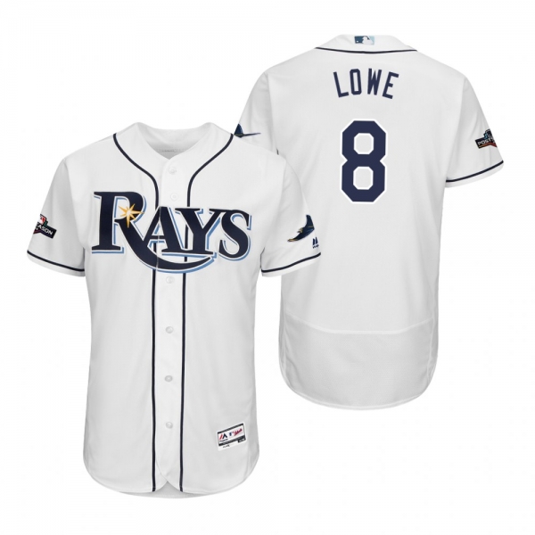 Brandon Lowe Tampa Bay Rays White 2019 Postseason Flex Base Jersey