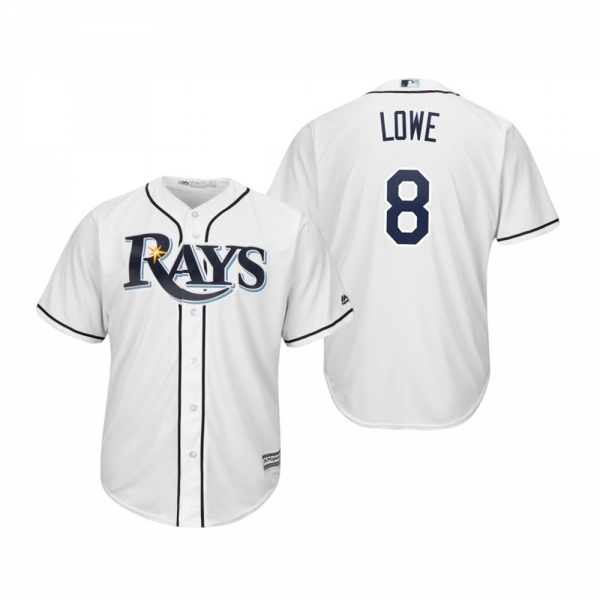 Brandon Lowe Tampa Bay Rays White Cool Base Official Jersey