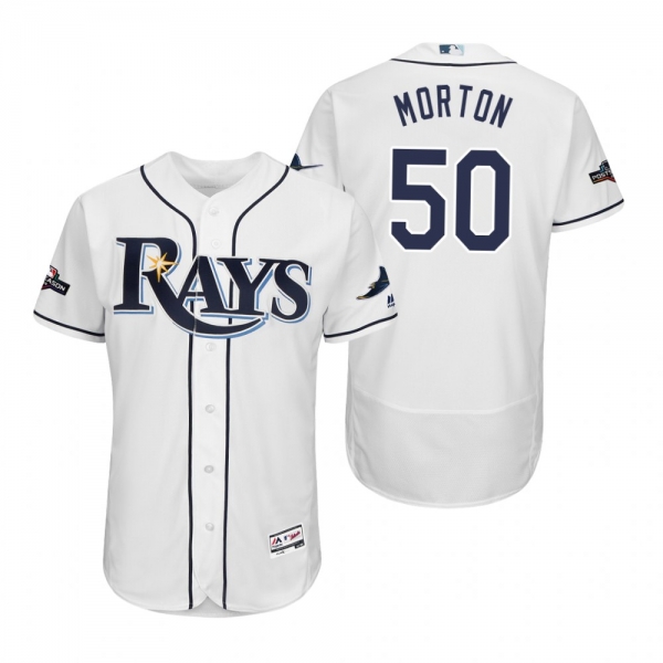 Charlie Morton Tampa Bay Rays White 2019 Postseason Flex Base Jersey