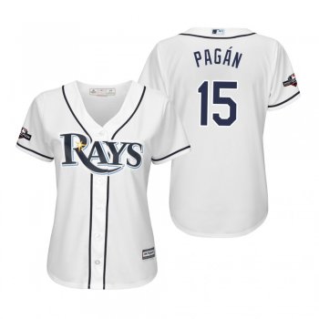 Emilio Pagan Tampa Bay Rays White 2019 Postseason Cool Base Jersey