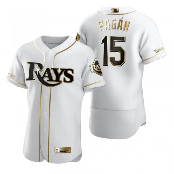 Tampa Bay Rays Emilio Pagan Nike White Authentic Golden Edition Jersey