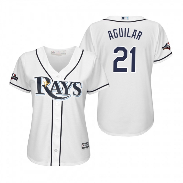 Jesus Aguilar Tampa Bay Rays White 2019 Postseason Cool Base Jersey