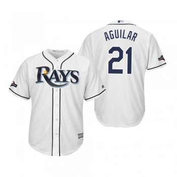 Jesus Aguilar Tampa Bay Rays White 2019 Postseason Cool Base Jersey