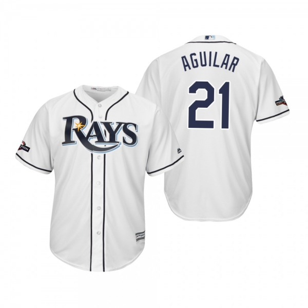 Jesus Aguilar Tampa Bay Rays White 2019 Postseason Cool Base Jersey