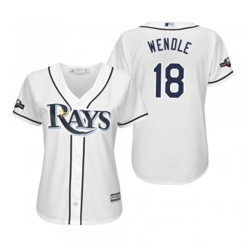 Joey Wendle Tampa Bay Rays White 2019 Postseason Cool Base Jersey