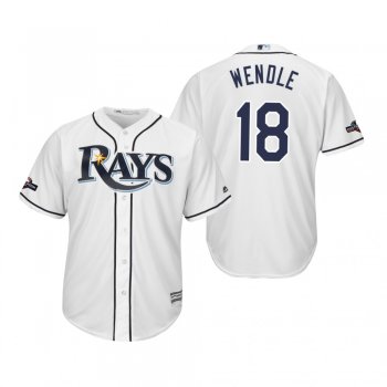 Joey Wendle Tampa Bay Rays White 2019 Postseason Cool Base Jersey