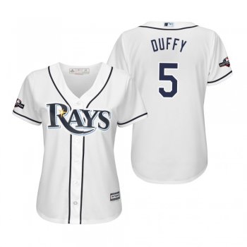 Matt Duffy Tampa Bay Rays White 2019 Postseason Cool Base Jersey