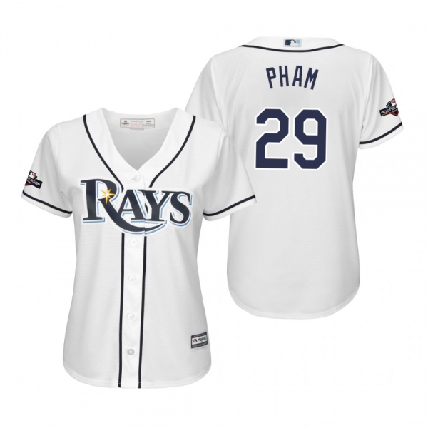 Tommy Pham Tampa Bay Rays White 2019 Postseason Cool Base Jersey