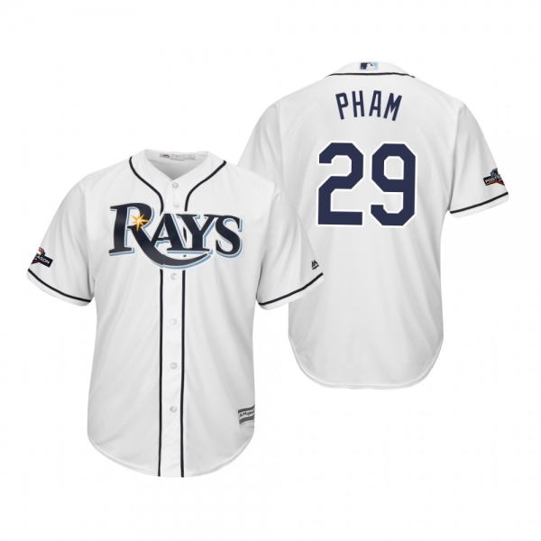 Tommy Pham Tampa Bay Rays White 2019 Postseason Cool Base Jersey