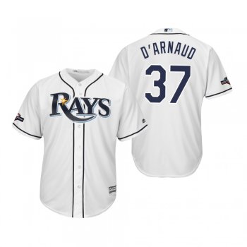 Travis d'Arnaud Tampa Bay Rays White 2019 Postseason Cool Base Jersey