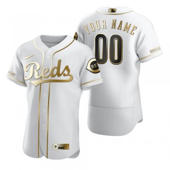 Cincinnati Reds Custom Nike White Authentic Golden Edition Jersey