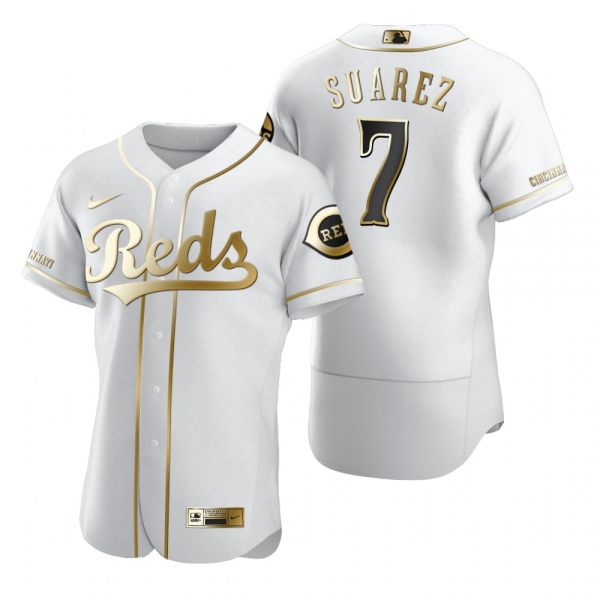 Cincinnati Reds Eugenio Suarez Nike White Authentic Golden Edition Jersey