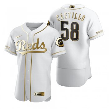 Cincinnati Reds Luis Castillo Nike White Authentic Golden Edition Jersey