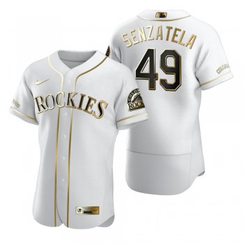 Colorado Rockies Antonio Senzatela Nike White Authentic Golden Edition Jersey