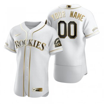 Colorado Rockies Custom Nike White Authentic Golden Edition Jersey