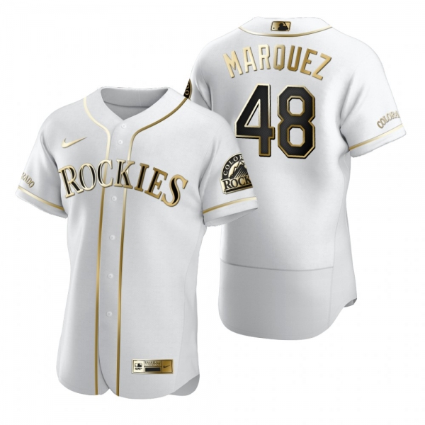 Colorado Rockies German Marquez Nike White Authentic Golden Edition Jersey