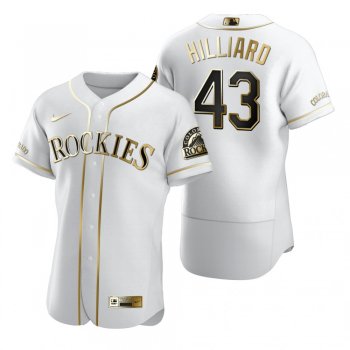 Colorado Rockies Sam Hilliard Nike White Authentic Golden Edition Jersey