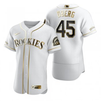 Colorado Rockies Scott Oberg Nike White Authentic Golden Edition Jersey