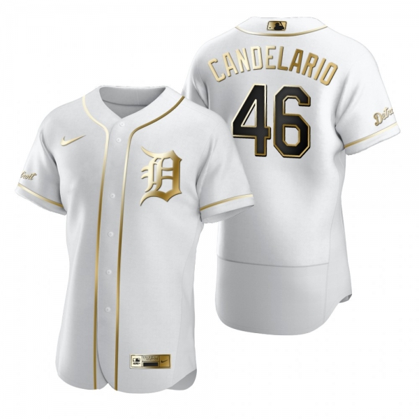 Detroit Tigers Jeimer Candelario Nike White Authentic Golden Edition Jersey