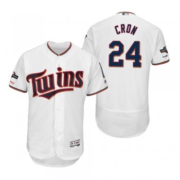 C.J. Cron Minnesota Twins White 2019 Postseason Flex Base Jersey