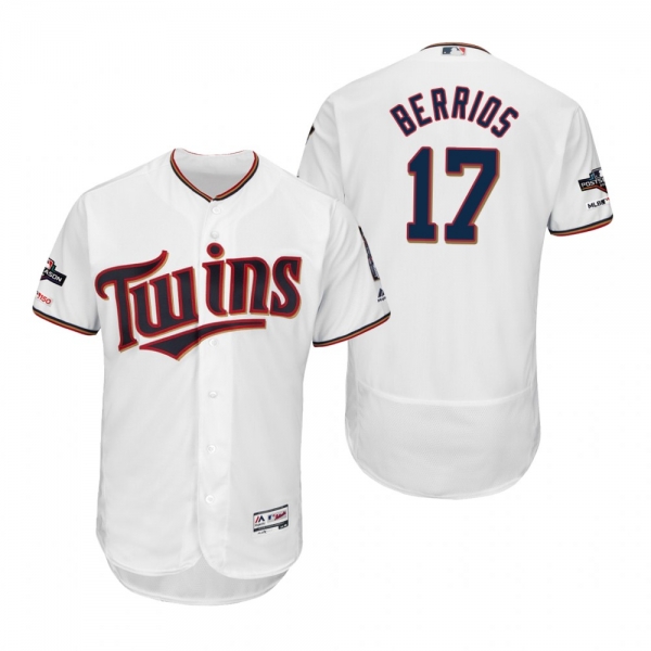 Jose Berrios Minnesota Twins White 2019 Postseason Flex Base Jersey