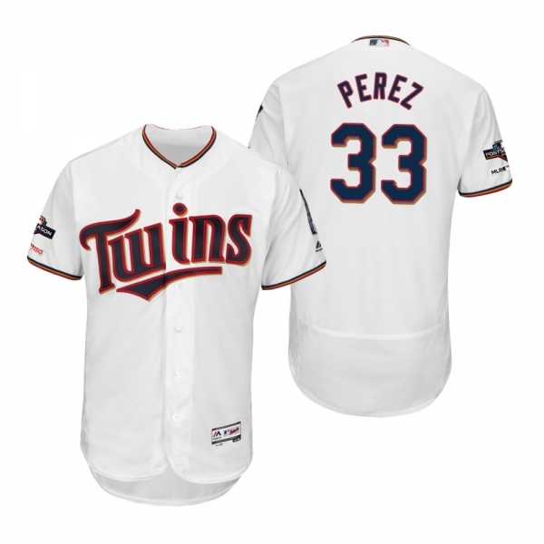 Martin Perez Minnesota Twins White 2019 Postseason Flex Base Jersey