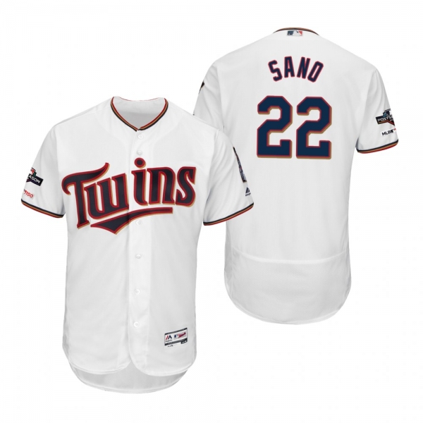 Miguel Sano Minnesota Twins White 2019 Postseason Flex Base Jersey