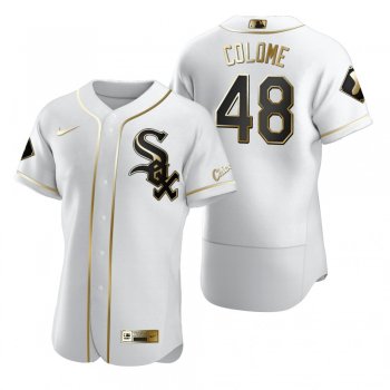 Chicago White Sox Alex Colome Nike White Authentic Golden Edition Jersey