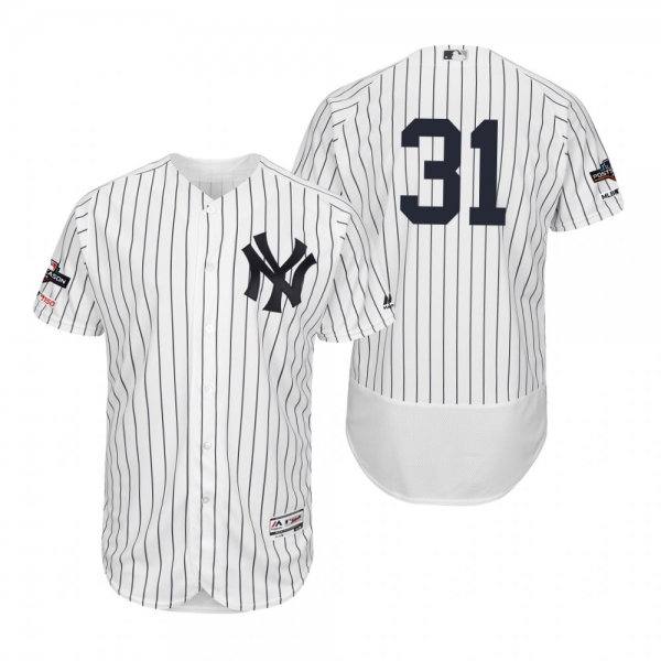 Aaron Hicks New York Yankees White 2019 Postseason Flex Base Jersey