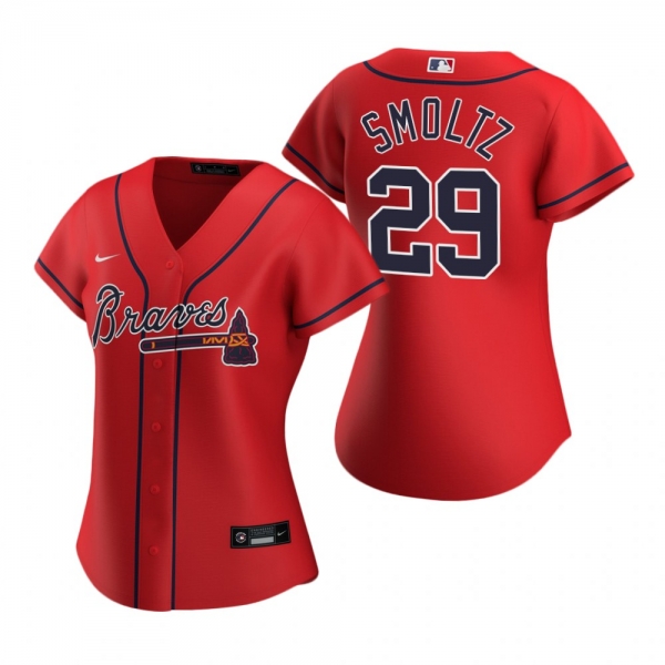 Women's Atlanta Braves John Smoltz Nike Red 2020 Replica Alternate Jersey