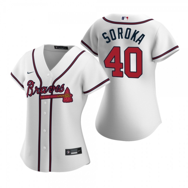 Women's Atlanta Braves Mike Soroka Nike White 2020 Replica Home Jersey