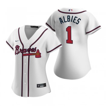 Women's Atlanta Braves Ozzie Albies Nike White 2020 Replica Home Jersey