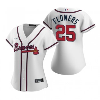 Women's Atlanta Braves Tyler Flowers Nike White 2020 Replica Home Jersey