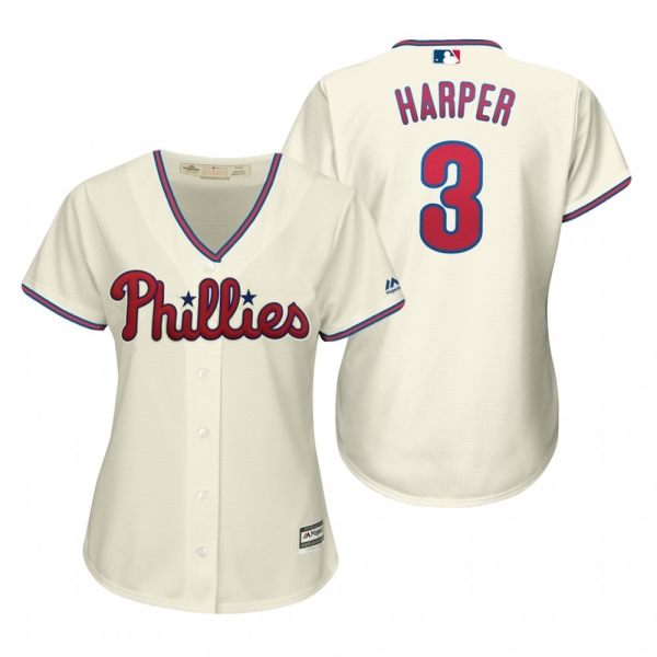 Bryce Harper Philadelphia Phillies Cream Cool Base Jersey