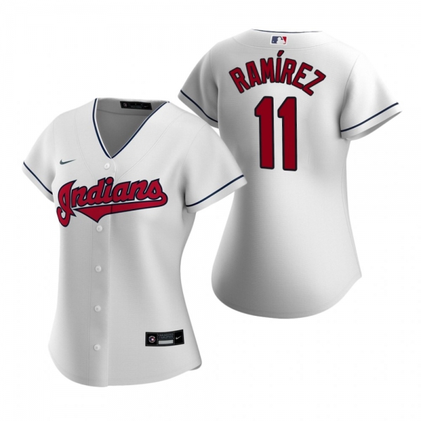 Women's Cleveland Indians Jose Ramirez Nike White 2020 Replica Home Jersey