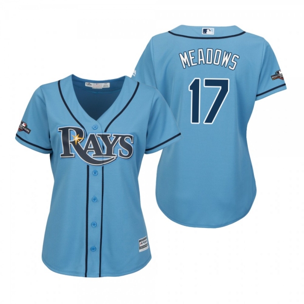 Women's Austin Meadows Tampa Bay Rays Light Blue 2019 Postseason Cool Base Jersey