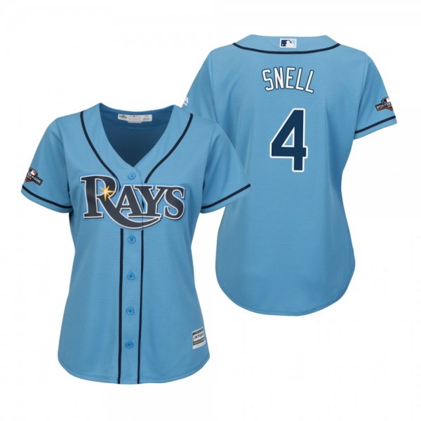 Women's Blake Snell Tampa Bay Rays Light Blue 2019 Postseason Cool Base Jersey